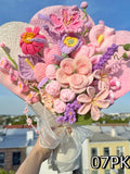Crochet Pink Flower Bouquet, Personalized Mother's Day Gift for Mom Grandma, Permanent Birthday Yarn Flowers, Crocheted Anniversary Gift ANNIVERSARY