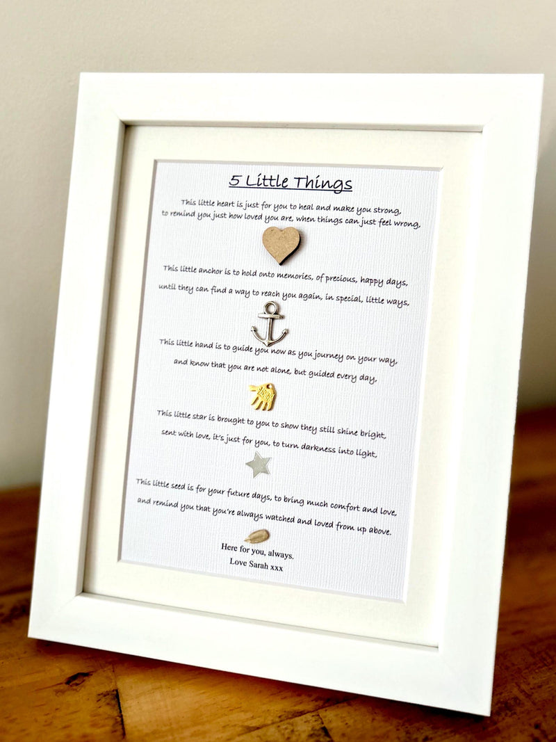 Personalised Sympathy Gift, Bereavement Keepsake for Friend or Family, Loving Remembrance Gift with Poem, sympathy flower