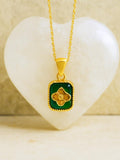 14K Gold Emerald Necklace, Crystal Necklace, Flower Birthstone Necklace, Anniversary Gift, Fine Jewelry for Women, Birthday Gifts for Her ANNIVERSARY
