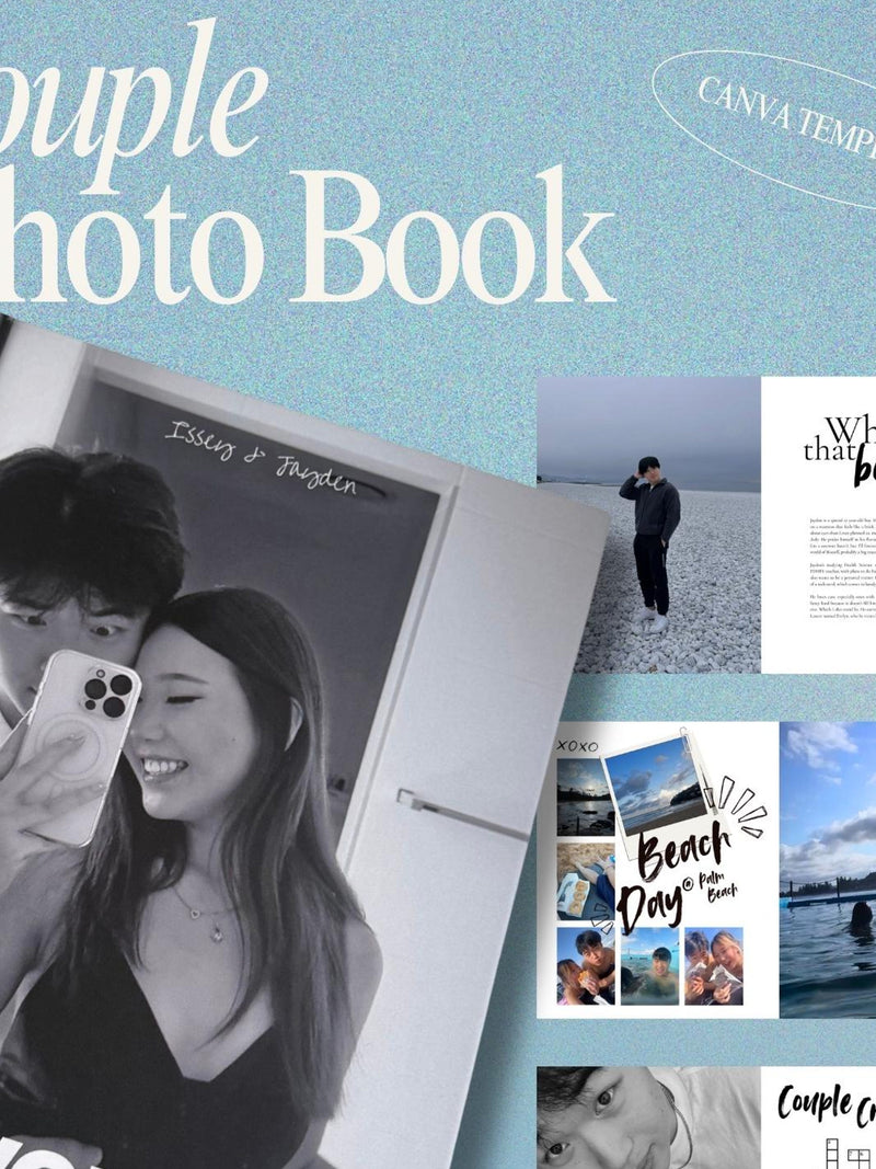 Couple Photo Book Canva Template | Anniversary Gift for Him or Her | Personalized Scrapbook Album | Wedding, Engagement & Romantic Keepsake Love Romance Flower