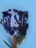 Skull Rose Figurine Ð Gothic Floral Oddity, 3D Printed PLA Love Romance Flower