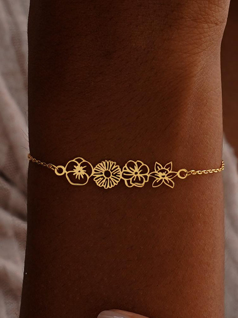 Personalized Birthflower Bracelet, Bracelet for Women, Mom Bracelet, Gifts for Sister, Personalized Gifts, Birthday Gifts, Christmas Gifts birthday flower
