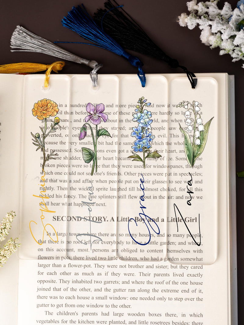 Unique Birth Flower Bookmark,Personalized Floral Bookmark for Women,Bookmark Gift, Bridesmaid Gift,Friends Gift, Mothers Day Gifts birthday flower