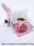 Single Crochet Stemware Rose Bouquet Ð Handmade Cotton Rose with Green Leaves Ð Everlasting Flower Gift in Red, Pink, Purple, Champagne. Love Romance Flower