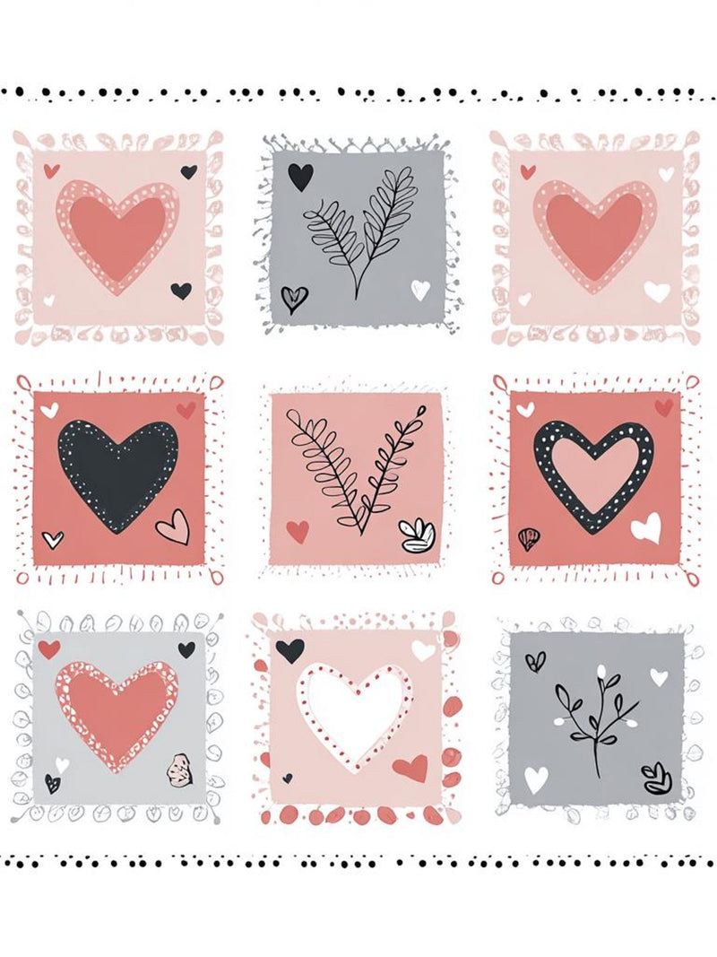 Nordic Heart Blooms, Folk Art Hearts, Scandinavian Love, Minimal Flowers, Hygge Pattern, Soft Pink Grey, Boho Romance, Modern Folk, png Love Romance Flower
