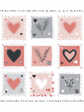 Nordic Heart Blooms, Folk Art Hearts, Scandinavian Love, Minimal Flowers, Hygge Pattern, Soft Pink Grey, Boho Romance, Modern Folk, png Love Romance Flower