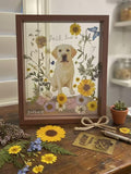 Custom Pet Memorial Frame Ð Pressed Flower Dog Portrait Keepsake sympathy flower