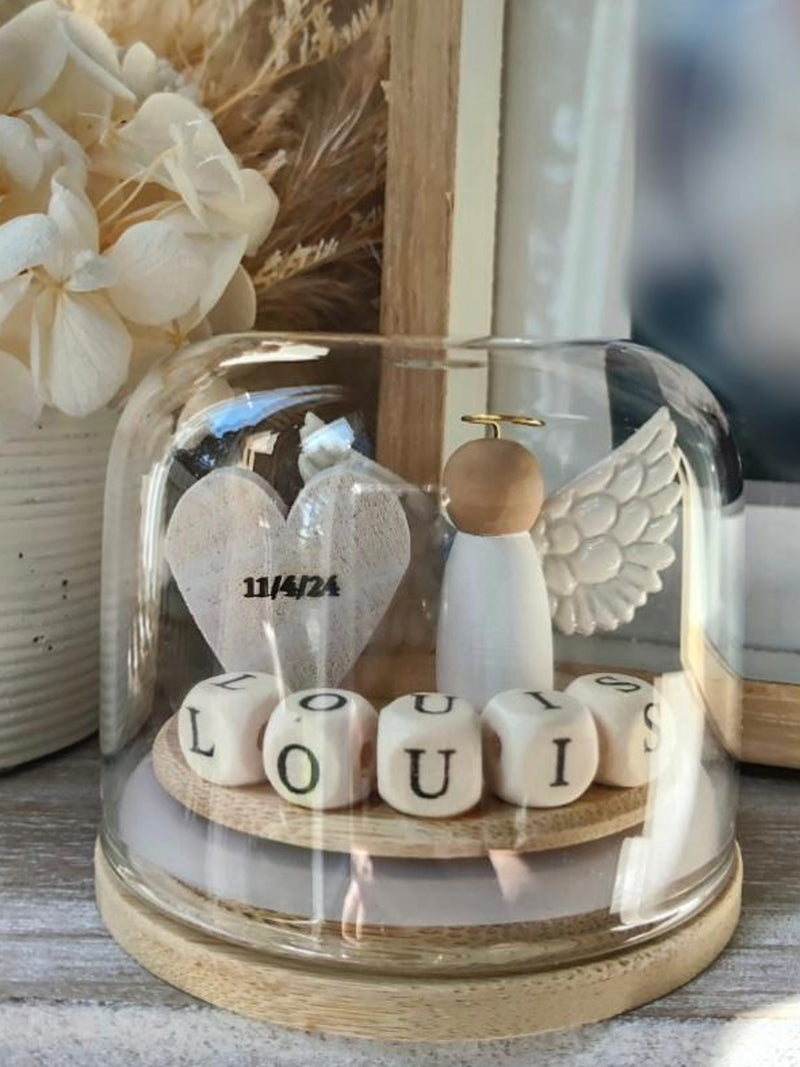 Personalised Angel Memory Globe, Custom Remembrance Keepsake, Baby Loss Gift sympathy flower
