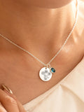 Birth Flower Necklace With Birthstone, Engraved Family Florals Necklace, Birth Month Jewelry Gift, Birthday Her Gifts, Mom Daughter Necklace birthday flower