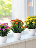 Lifelike Artificial Pot Plant Ð Chrysanthemum Bonsai Flower for Home & Wedding Decor faux plants