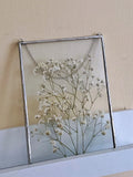 Mini Pressed Rose Art: Stained Glass Floating Frame (2x2") sympathy flower