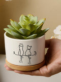 Cute Cats Line Art Flower Pot,Custom Cat's Name Plant Pot,Gift For Cat Lover,Cat Memorial Gift,Personalized Cat Mom Gifts,Cat Owner Gifts sympathy flower
