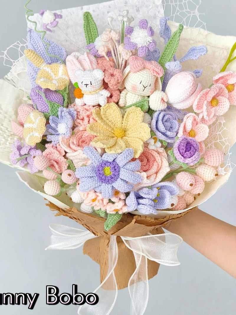 Personalized Crochet Flower Bouquet: Custom Handmade Keepsake Gift for Any Special Occasion, Anniversary, Birthday, Mom sympathy flower