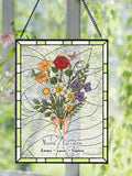 Custom Family Birth Flower Stained Glass Suncatcher | Personalized Birth Month Window Hanging Gift for Mom Grandma | Handmade Floral Decor birthday flower