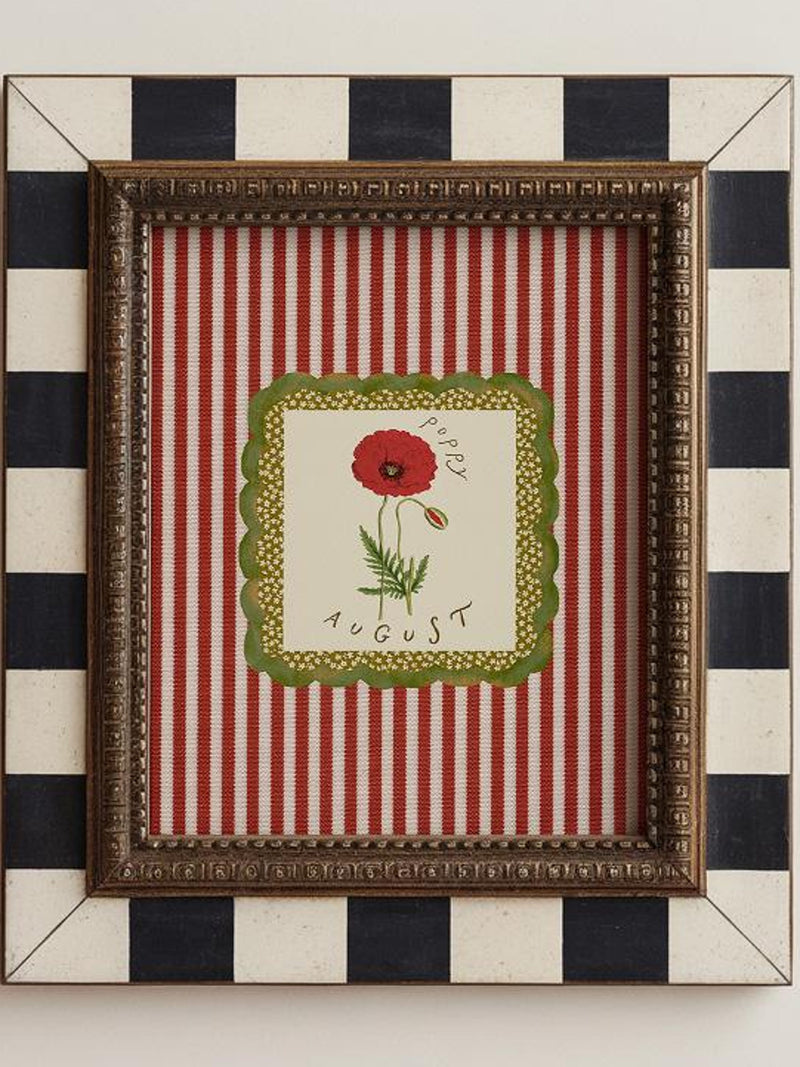 August Birth Flower Art Print, Personalized Birth Month Flower, Cottagecore Girl Room Wall Decor, Vintage Poppy Floral Art, Digital Download birthday flower