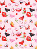 Hot Girl Seamless Pattern: Valentines Day Fabric Printing (Commercial Use, Small Business, Jpeg File) Love Romance Flower