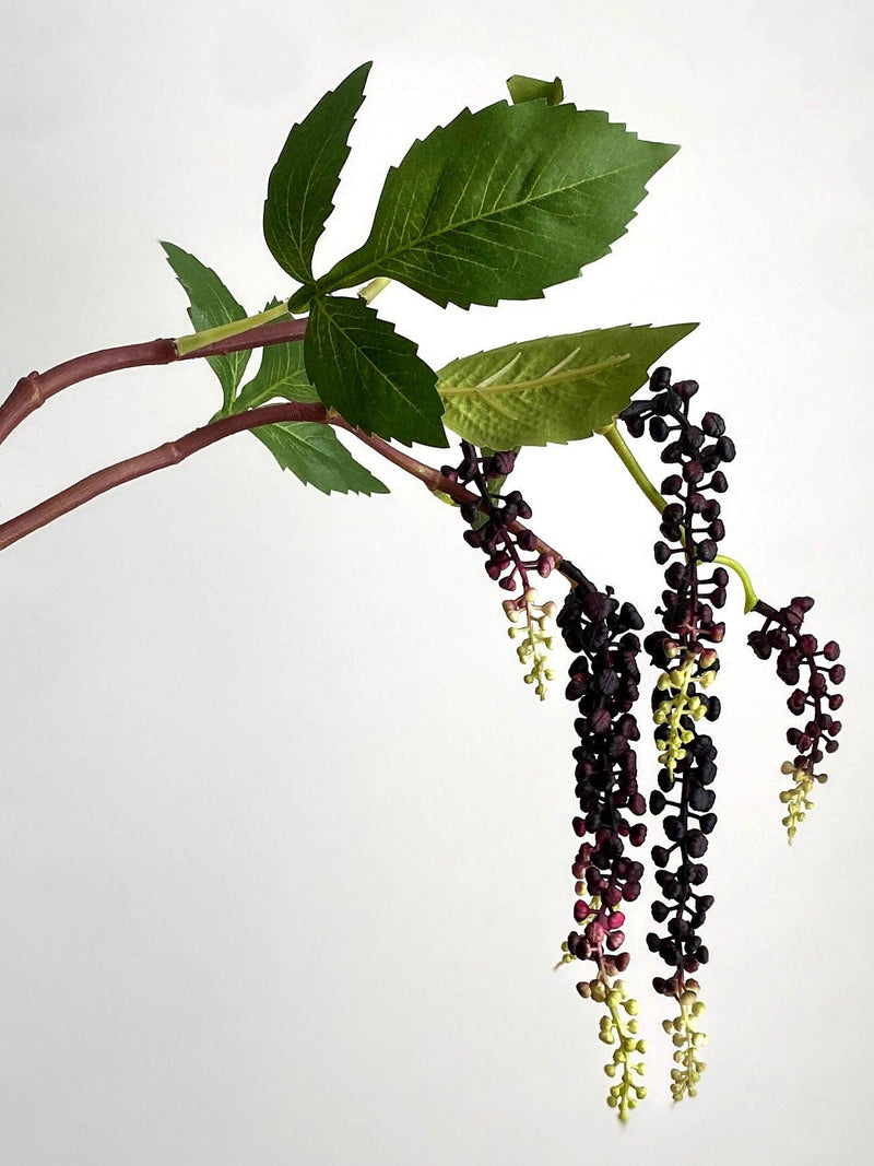 Faux Pokeweed Spray - High Quality Artificial Plant / DIY Floral / Wedding / Home Decoration / Gifts / Purple Green faux plants
