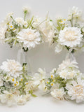 A&F White Daisy Bridal Bouquet Ð 8Ð9Ó Bridesmaid Bouquet, Elopement or Toss Bouquet, Ivory Wedding Flowers, Small Wildflower Bouquet Bouquet