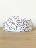 Flower Paper Crown Party Coloring Printable Kids Craft Spring Fairy Costume Birthday Printable Favor Costume DIY - Instant Download birthday flower