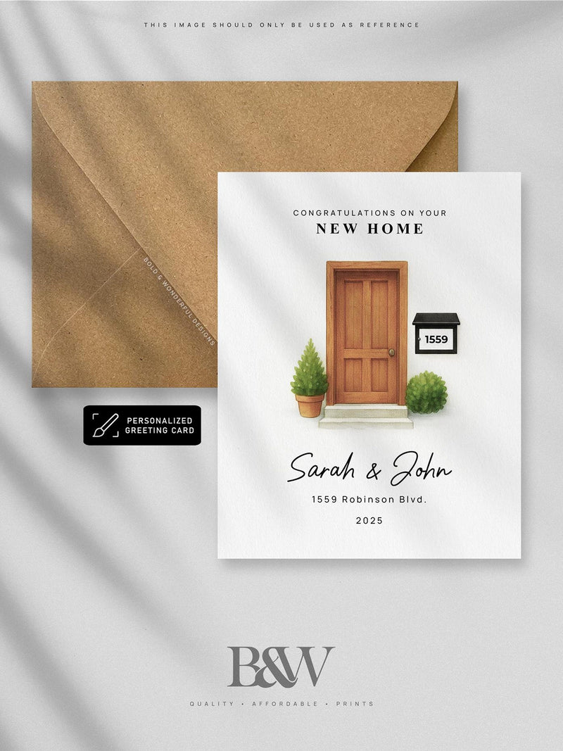 Personalized New Home Greeting Card: Housewarming Gift house warming flower