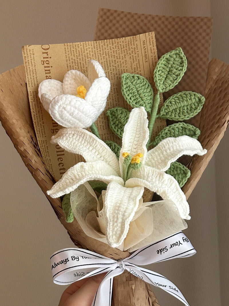 Crochet Lily Bouquet, Handmade Flower, Forever Flower, Custom Flower Gift, Appreciation Gift, Wedding, Birthday, Home Decor, Gift for Her FLOWER DELIVERY