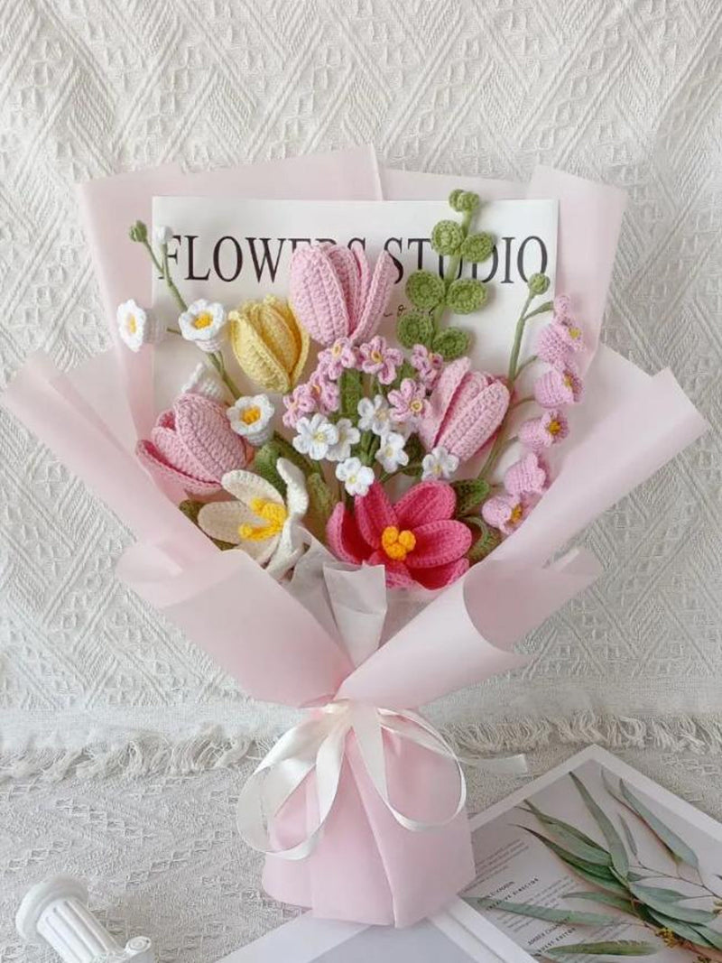 Everlasting Birthday Gift: Handmade Crochet Flower Bouquet FLOWER DELIVERY