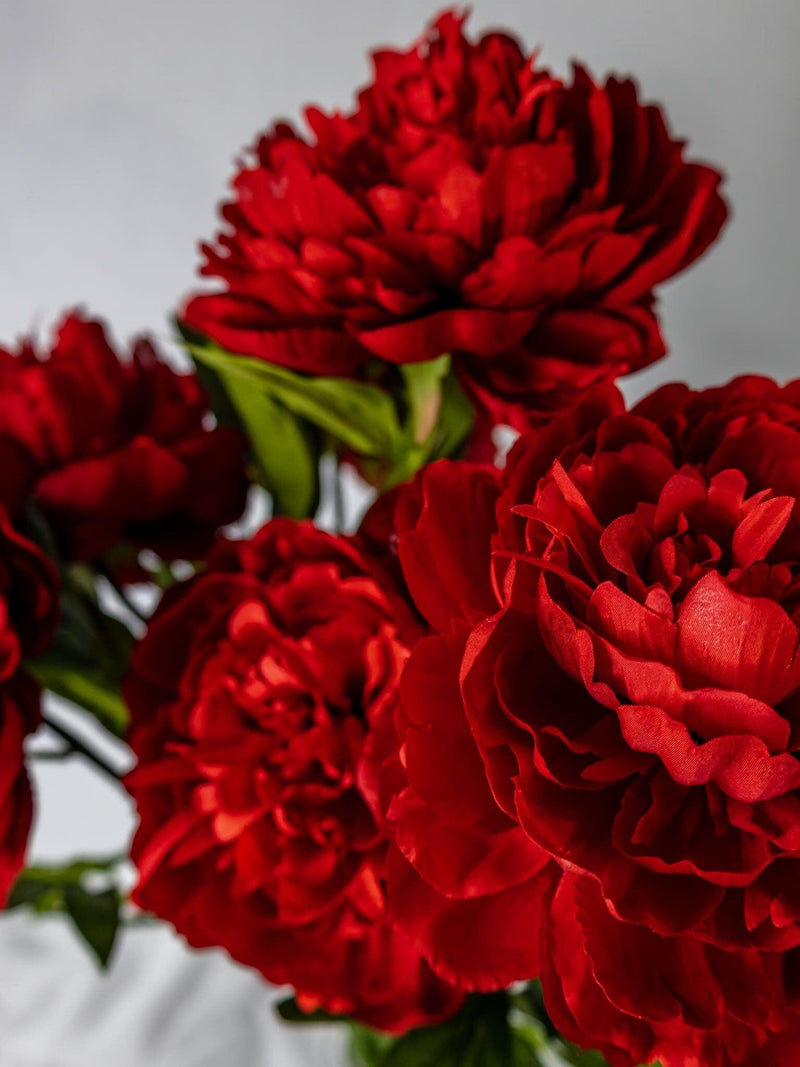 Red Peony Large Bloom Stem Ð Realistic Artificial Flower, Faux Red Peony, Large Silk Bloom for Wedding, Vase Arrangements & Home DŽcor silk flower