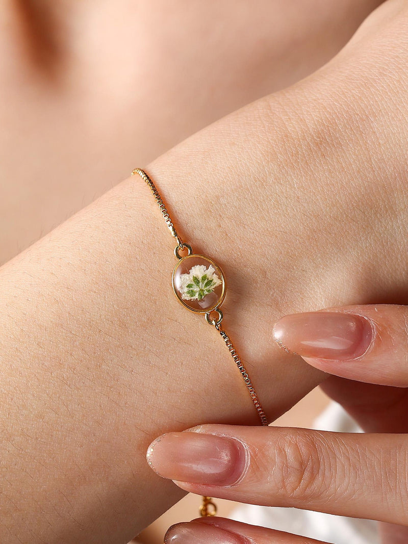 Miscarriage Memorial Bracelet, Real BabyÕs Breath Flower Resin Jewelry, Pregnancy Loss Remembrance Gift, Healing Sympathy Gift, Baby Loss sympathy flower