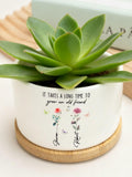 Personalized Friendship Ceramic Mini Plant Pot,It Takes A Long Time To Grow An Old Friend,Friendship Gift,Bestie Gift,Friendship Gift birthday flower