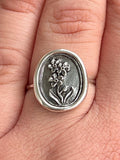 Sterling Silver Forget Me Not Flower Ring | Memorial Jewelry sympathy flower