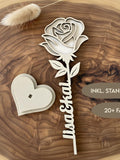 Personalized wooden rose | Gift idea for couples, weddings & anniversaries | Valentine's Day gift rose | Romantic flower gift ANNIVERSARY