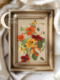 Autumn Orange Flowers Print Harvest Decor House Warming Gift Floral Wall Art  Fall Digital Print house warming flower