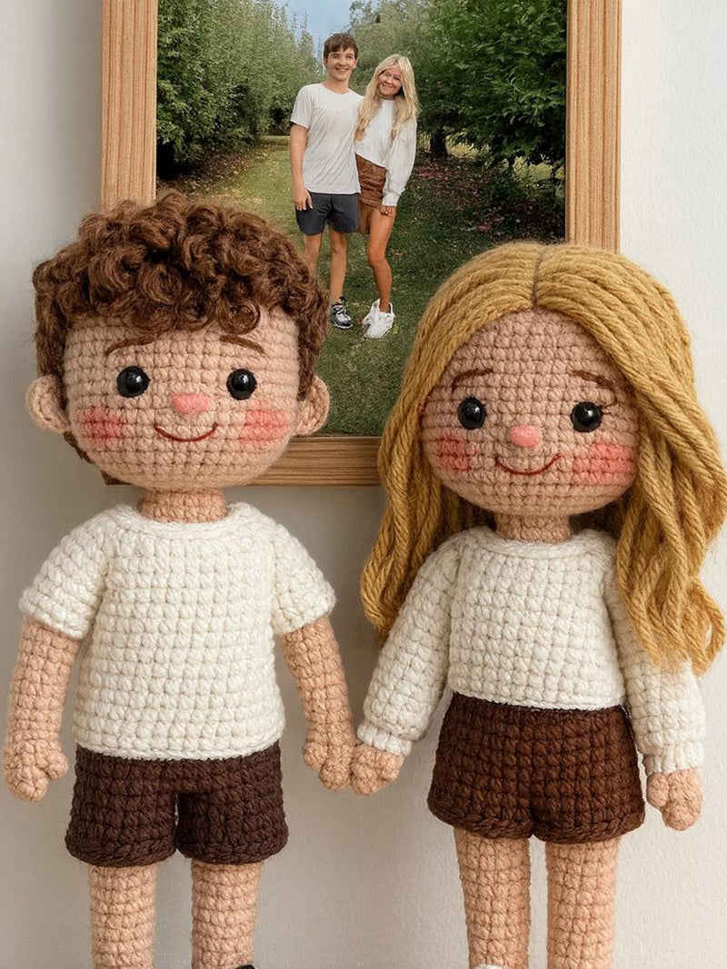 Couple Portrait Doll, Custom Couple Doll, Christmas Gift, Crochet Wedding Gift, Anniversary Gift Him Her, Look Alike Doll, Darlings Doll ANNIVERSARY