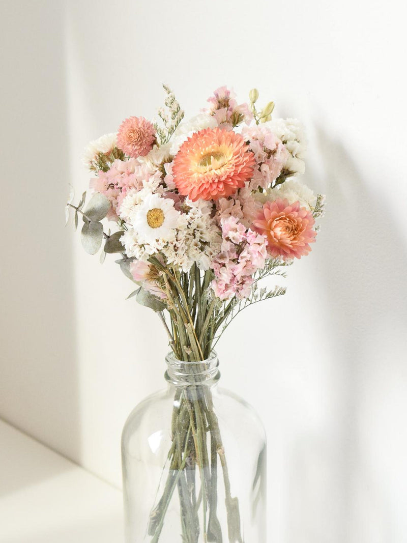 Blush and Peach Dried Flower Bouquet - Small: Home Decor + Wedding Centrepieces FLOWER DELIVERY