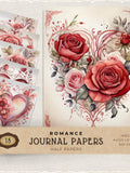 Romantic Valentine Digital Papers, Instant Download, Scrapbook Supply, Junk Journal Pages, Cardmaking, Love and Romance, JJ030 Love Romance Flower