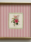 June Birth Flower Art Print, Personalized Birth Month Flower, Cottagecore Girl Room Decor Striped Pink Floral Wall Art Digital Download birthday flower