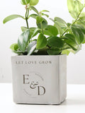 Let Love Grow Personalized Planter Pot Engraved | Engagement Wedding Anniversary Gift ANNIVERSARY