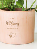 Personalized Blush Pink Flower Pot | Engraved Terracotta Planter ANNIVERSARY