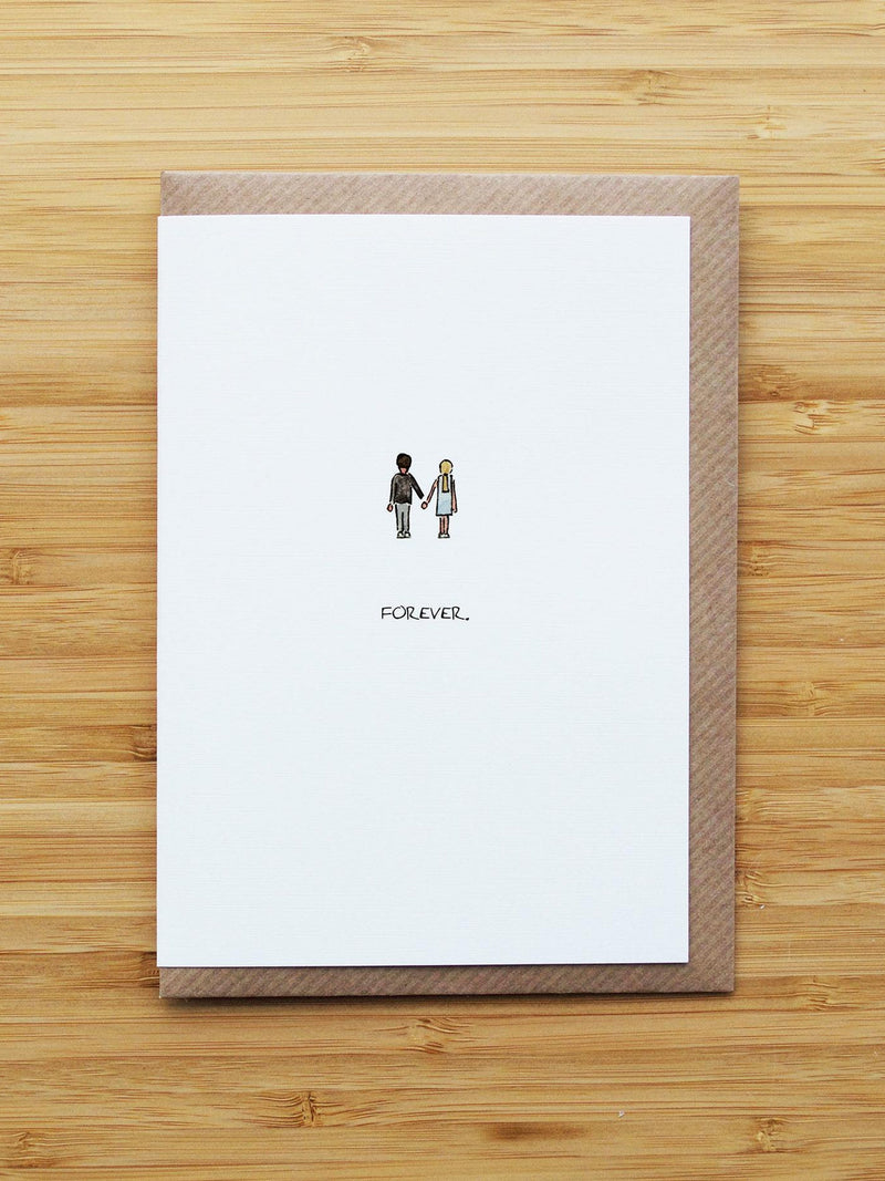 Forever Couple Card - Cute - Love & Valentines - Recycled Card Love Romance Flower