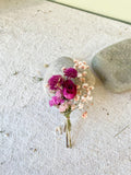 Mini Dried Flower Bouquet: Red, Pink, Ivory - Wedding Boutonni�re, Home Decor, Gift wrapping house warming flower