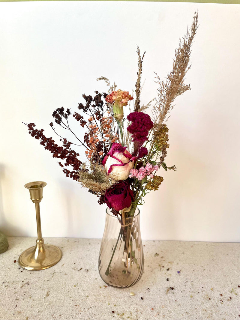 Crimson Ember - Autumn Fall Dried Flowers bouquet for Home & Wedding Decor; Medium size house warming flower
