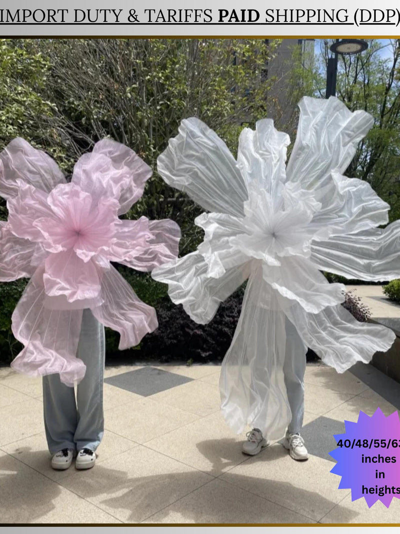 Giant Yarn Organza Flower Artificial Iris Flower Customizable Size for Wedding Decoration Floral Arrangements Bridal Shower Backdrop Display FLOWER DELIVERY