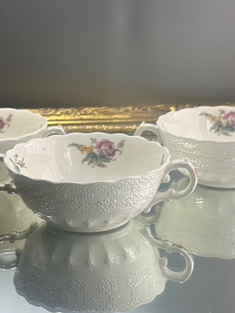 Antique Copeland Spode Soup Bowls Ð SpodeÕs Jewel, Heath & Rose, 1926 flower spore