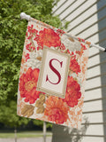 Modern Floral Monogram Garden Flag, Personalized Porch Banner, Customized House Flag, Elegant Garden Flag, Family Name Porch Flag, Flowers house warming flower