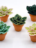 Handmade Beaded Succulent in Terracotta Pot: Forever Faux Plant Decor faux plants