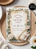 Floral Housewarming Invitation, Elegant Printable Template (Digital Download) house warming flower