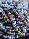 Mystic Twilight Czech Picasso Aged Multi Color 3-4mm Picasso Seed Bead Mix Size 6/0 seeds bulk