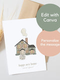 Personalized New Home Card: Watercolor Housewarming (Digital Download) house warming flower