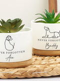 Personalized Pet Memorial Planter: Ceramic Dog Loss Gift sympathy flower