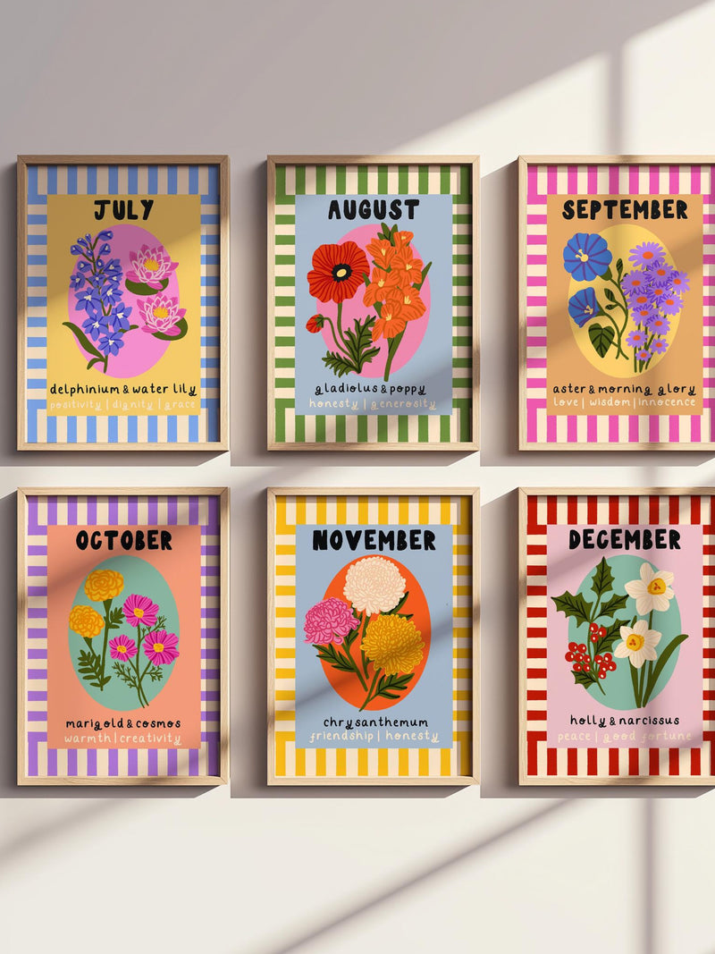 Birth Flower Prints A5 | All Months birthday flower